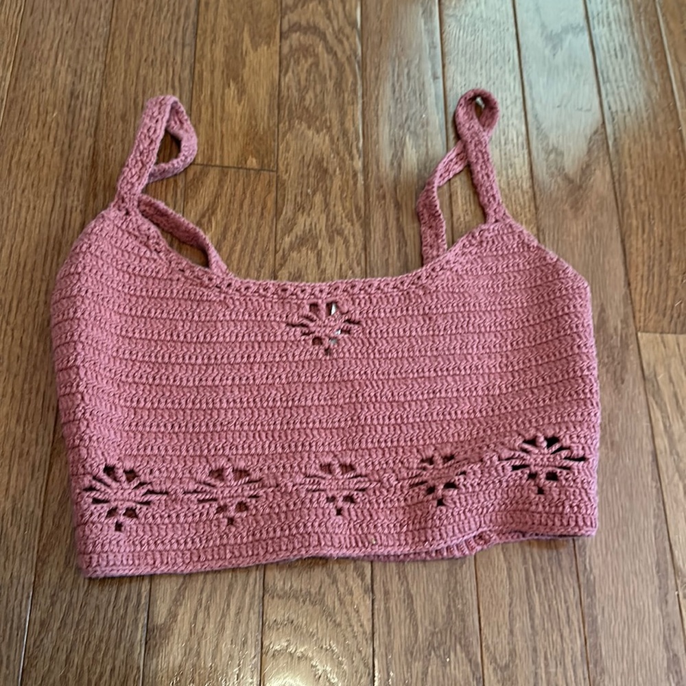 Pink Crochet Crop Top